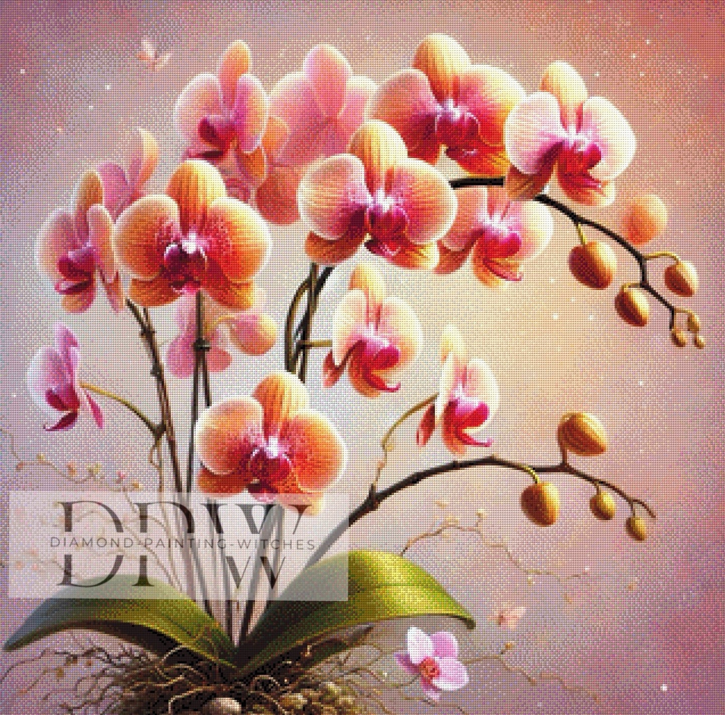 Orchideen by QN, 80x80cm mit 280 Farben DPW-485