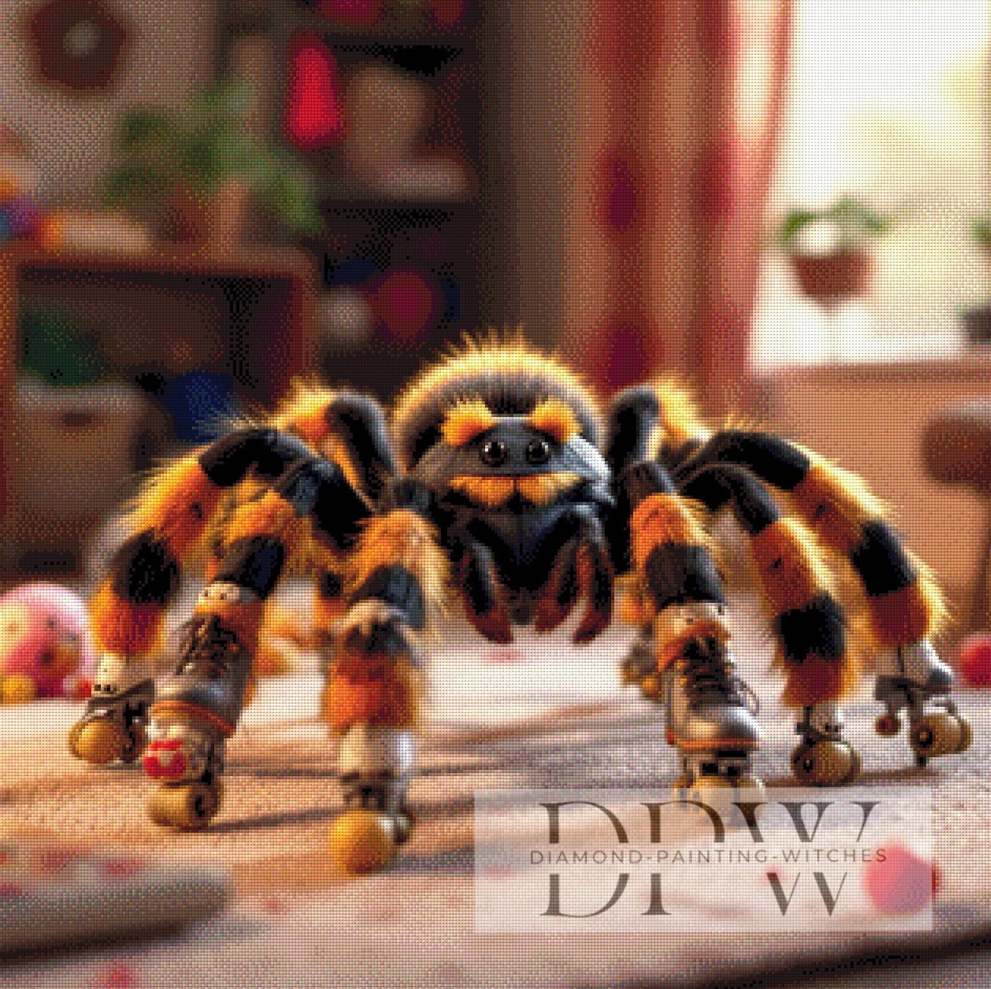 Skating Spider by QN, 80x80cm mit 235 Farben DPW-496