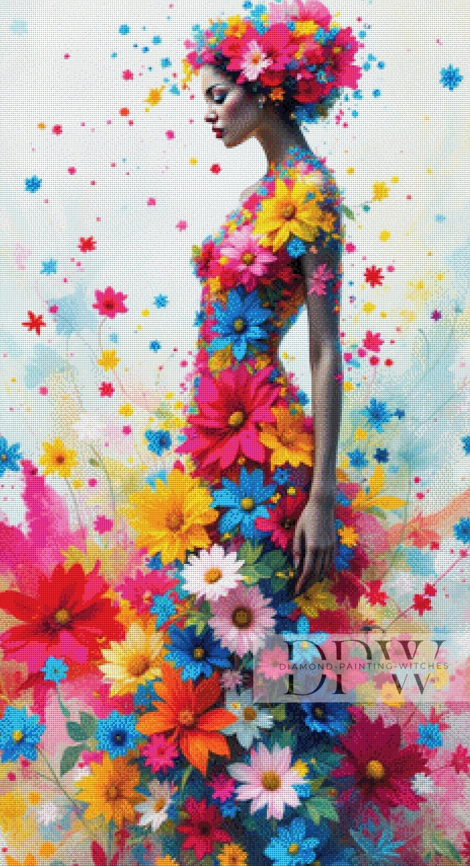 Wear Flowers by QN, 60x110cm mit 400 Farben DPW-570