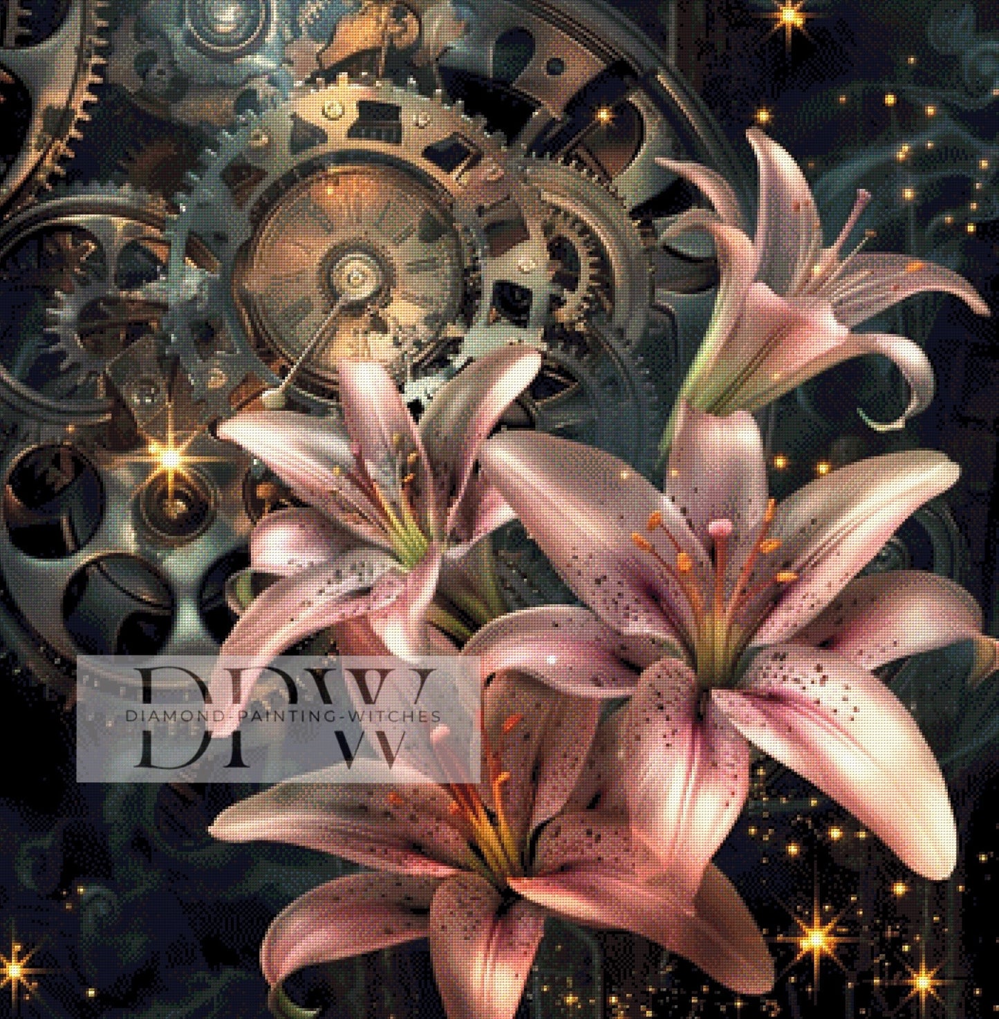 Time is Running ,90x90cm mit 215 Farben DPW-599