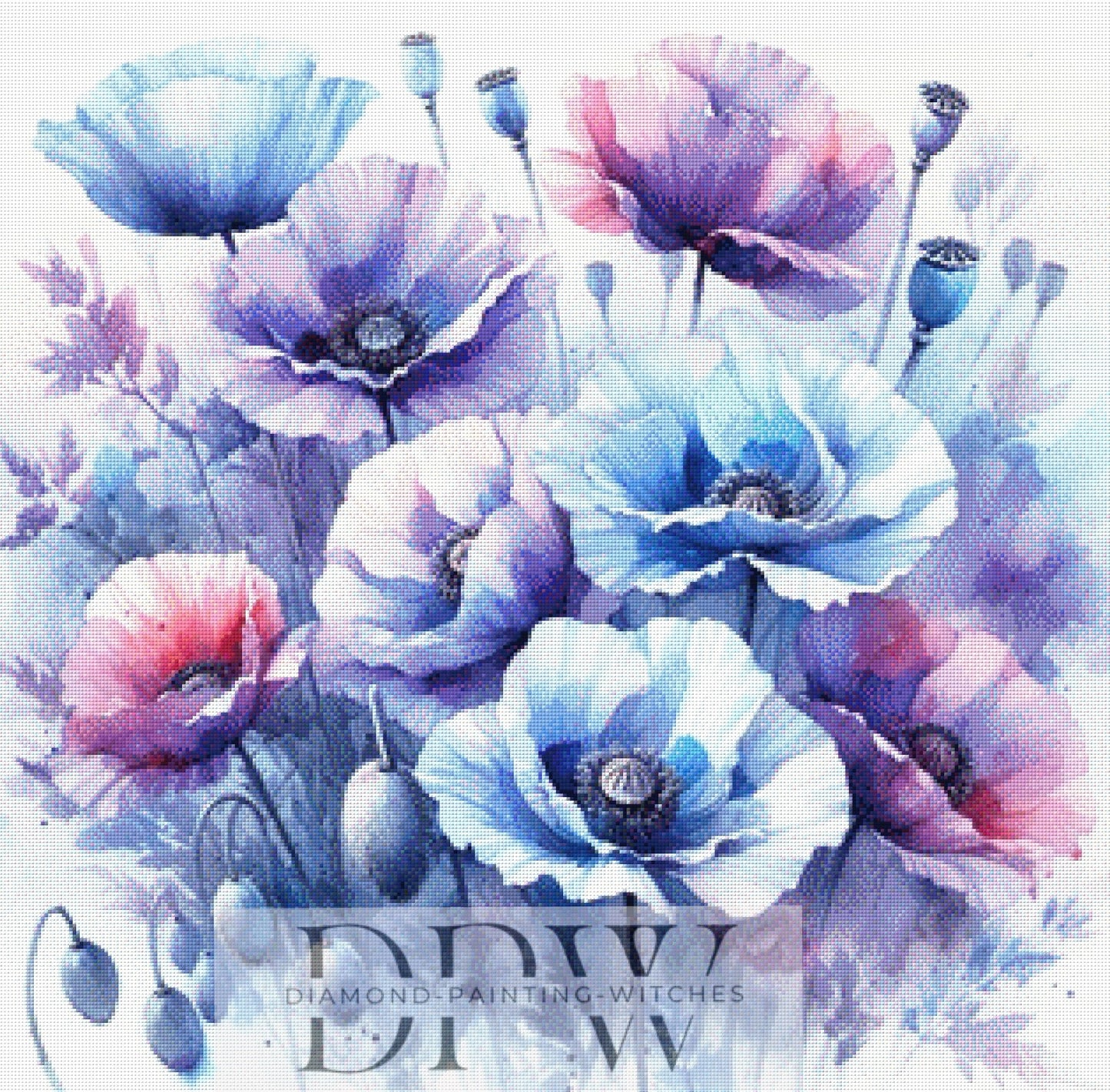 Anemonen by Andrea, 80x80cm mit 135 Farben DPW-606