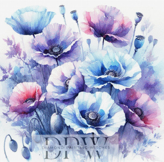 Anemonen by Andrea, 80x80cm mit 135 Farben DPW-606