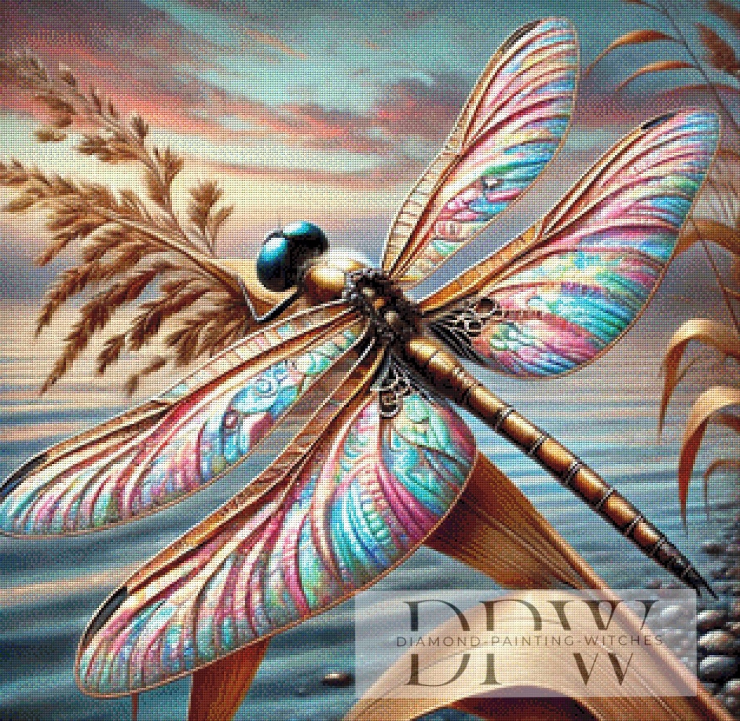 Libelle by CreatiVart, 80x80cm mit 310 Farben DPW-576