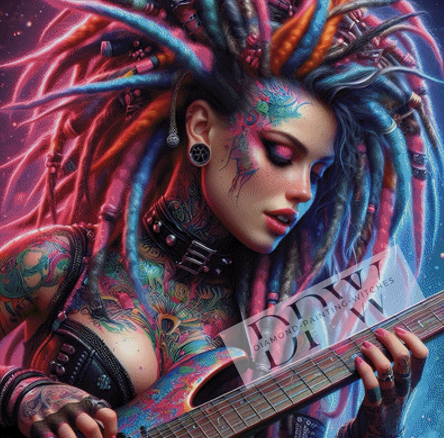 Rasta Punk Girl by CreatiVart, 100x100cm mit 300 Farben DPW-124