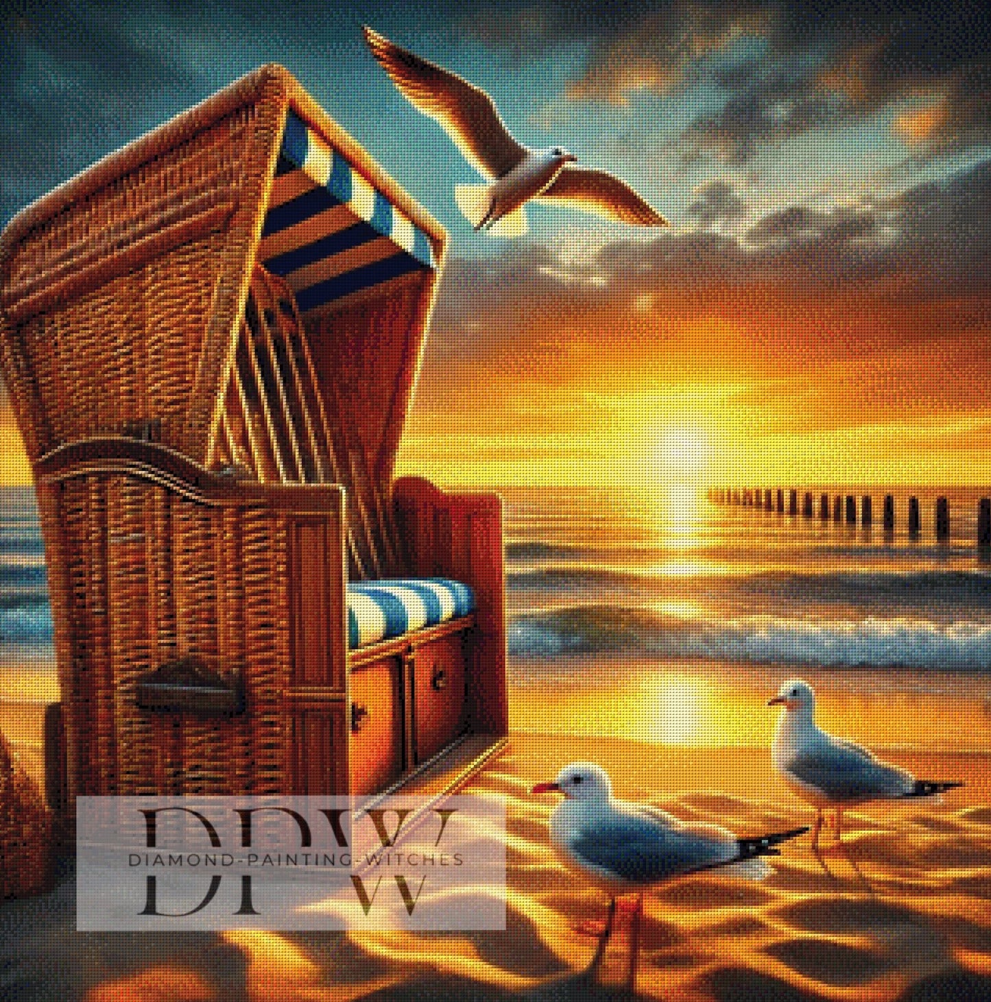 Nordsee Blick by CreatiVart , 80x80cm mit 200 Farben DPW-316