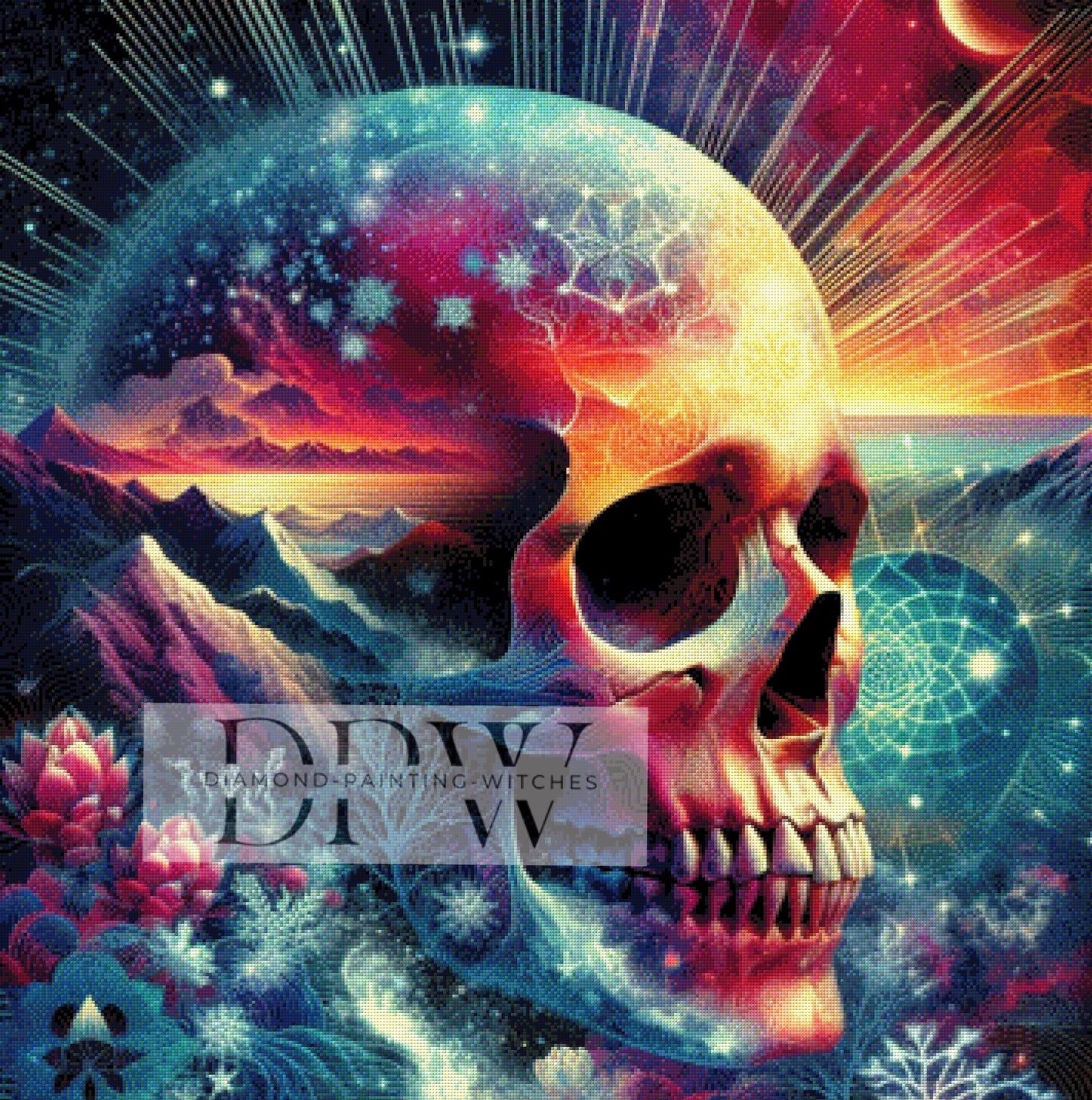 Skullversum by Maria, 90x90cm mit 290 Farben DPW-614