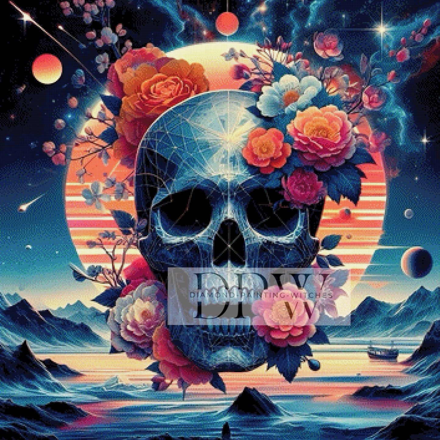 Heaven Skull by Maria, 90x90cm mit 285 Farben DPW-628