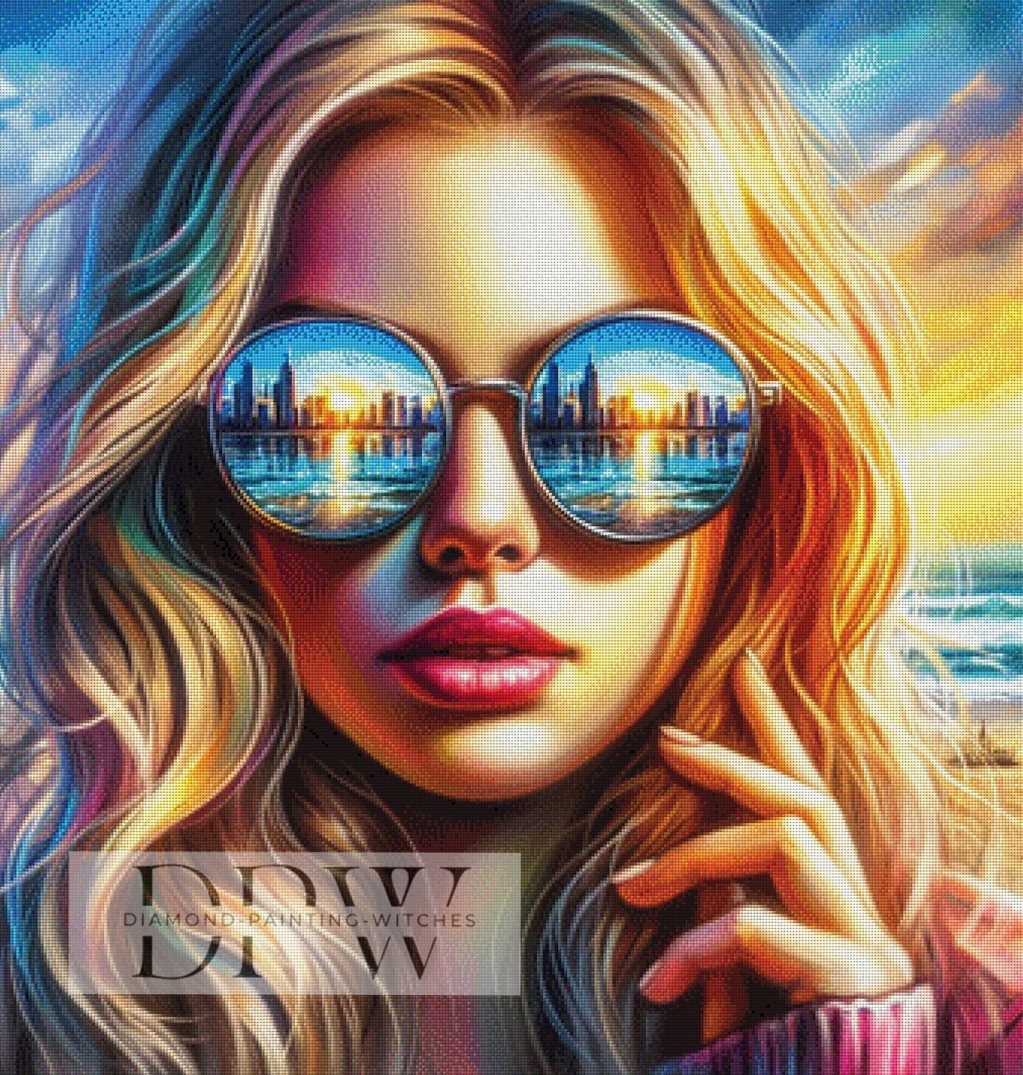 Skyline Glasses by CreatiVart, 90x90cm mit 375 Farben DPW-545