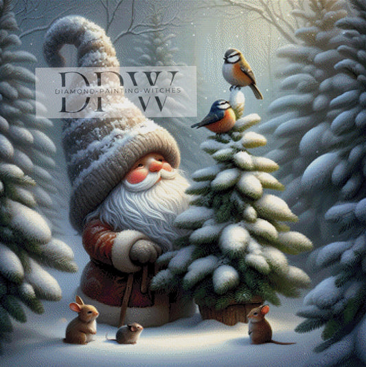 Wintergnom by CreatiVart, 90x90cm mit 190 Farben DPW-136