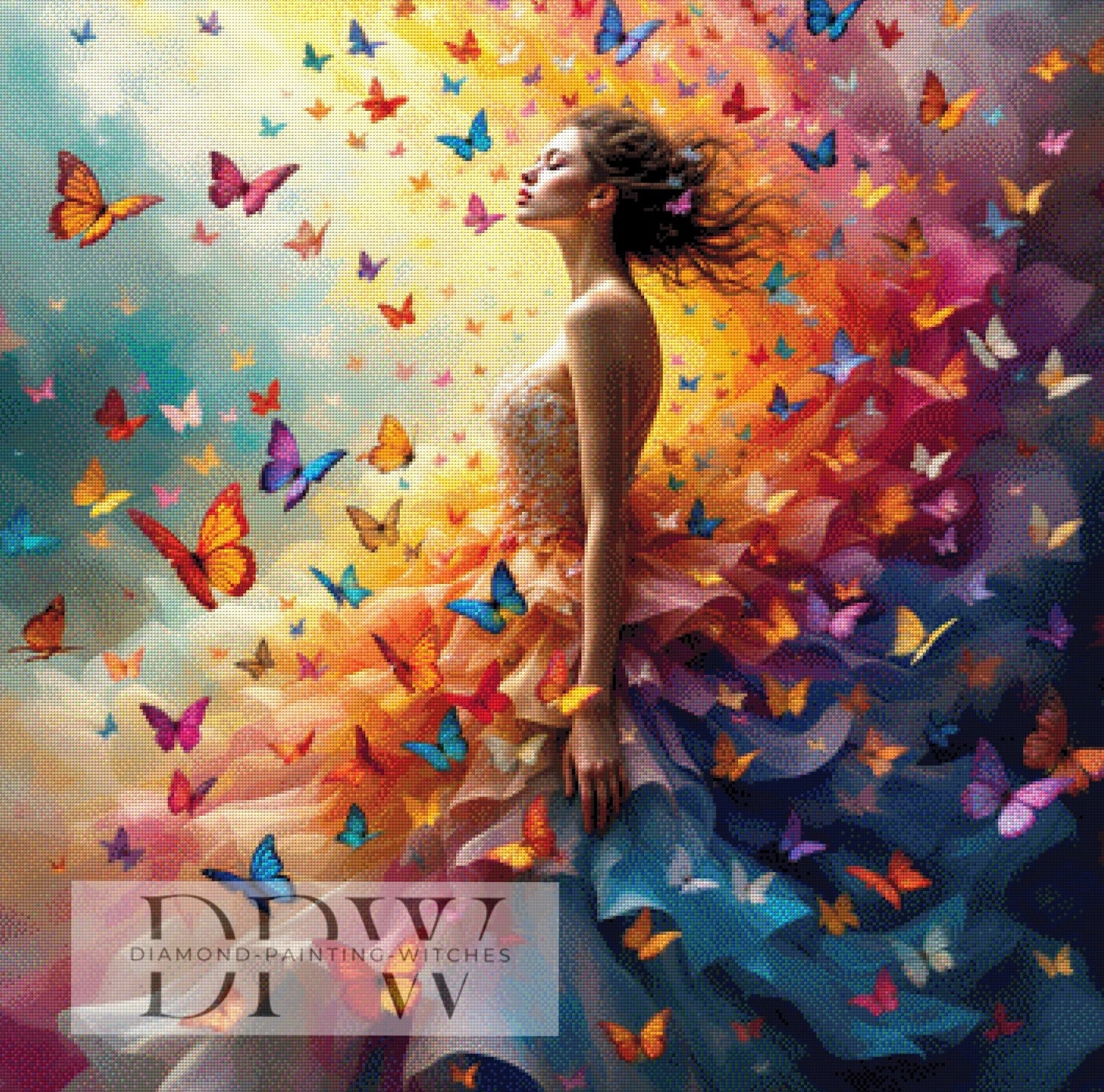 Essaim de Papillons by QN, 90x90cm mit 340 Farben DPW-462