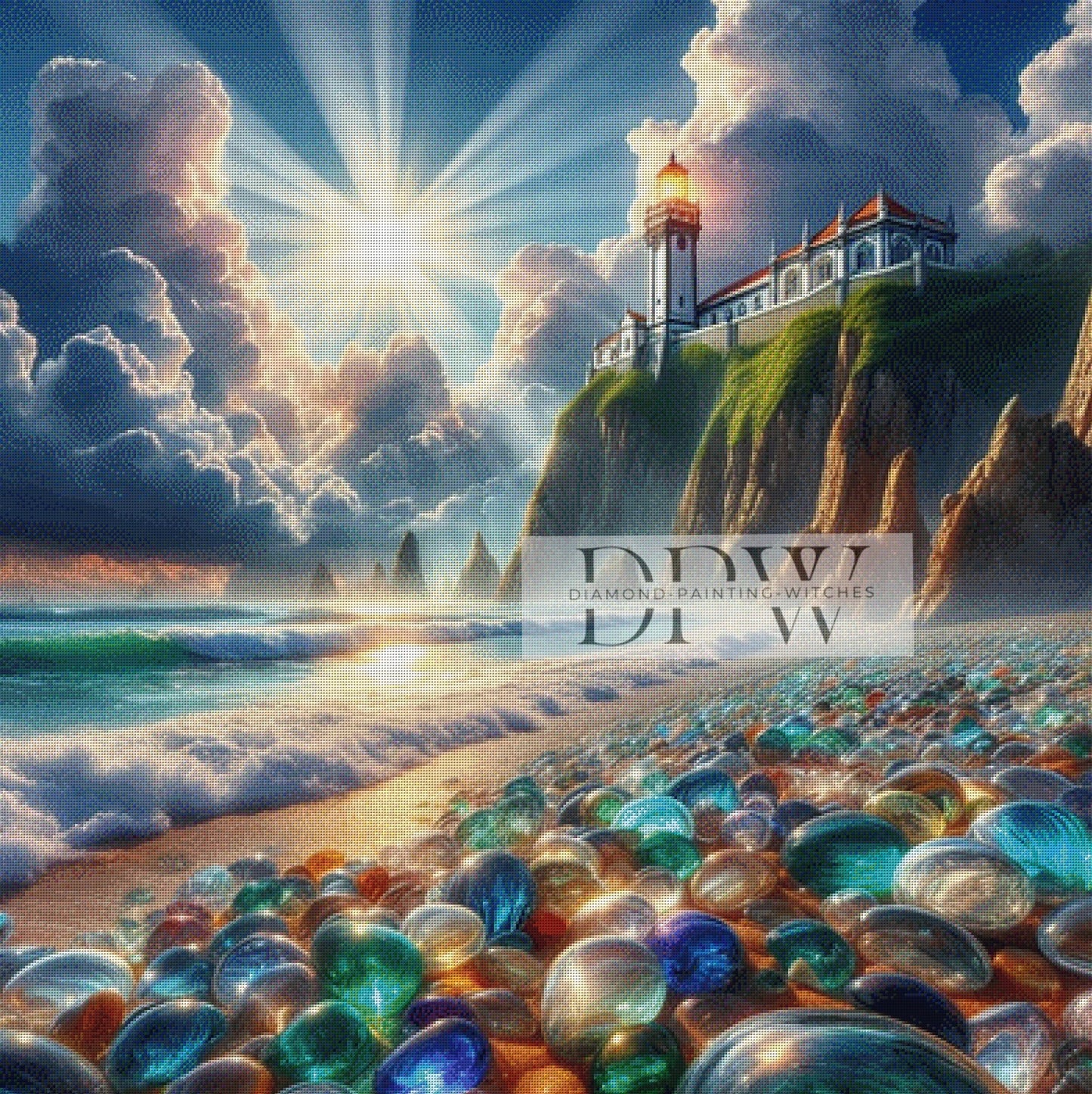 Glasscoast by Moonlight, 100x100cm mit 300 Farben DPW-202