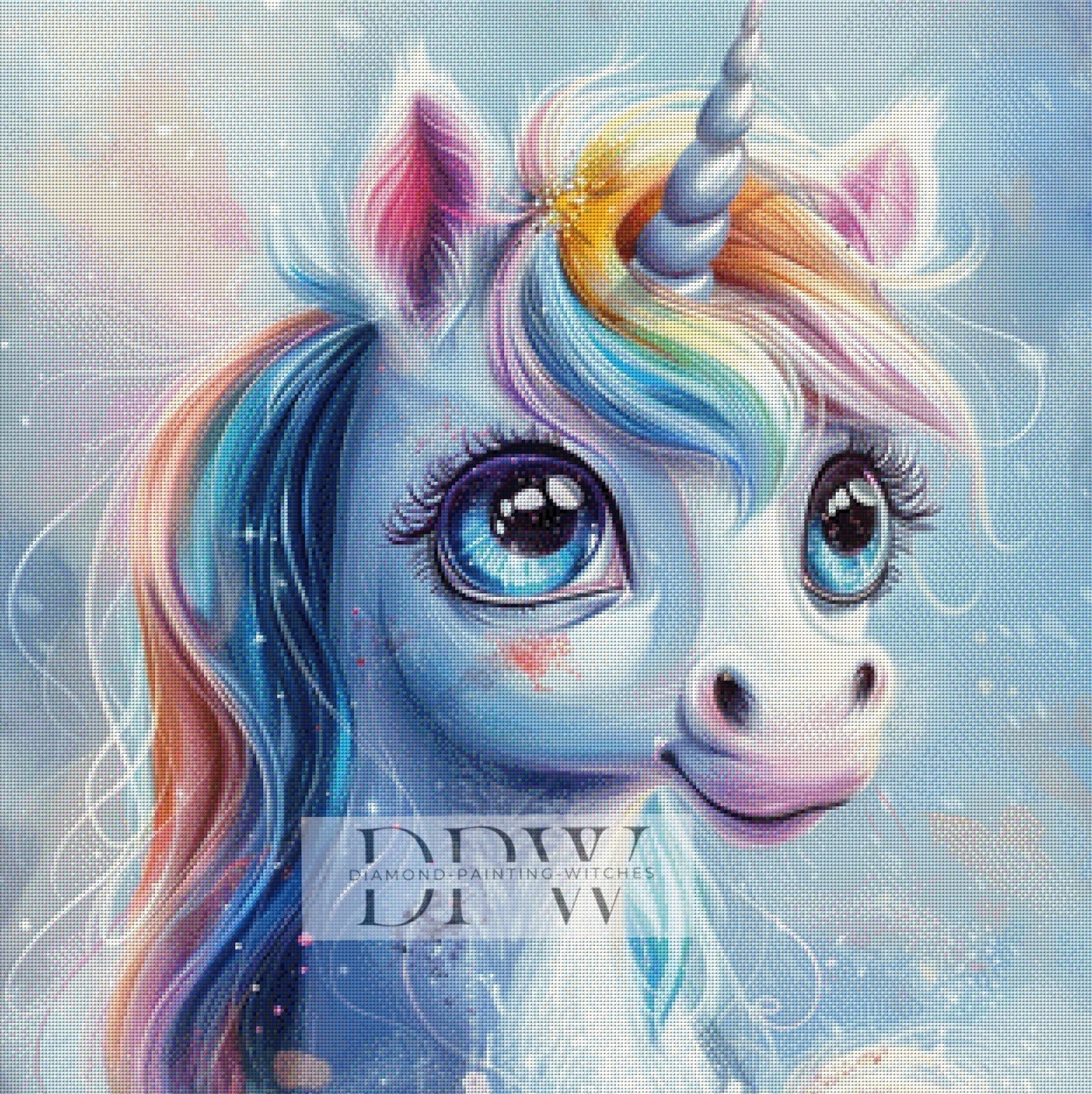 Unicorn by Guardian Angel, 80x80cm mit 210 Farben DPW-212