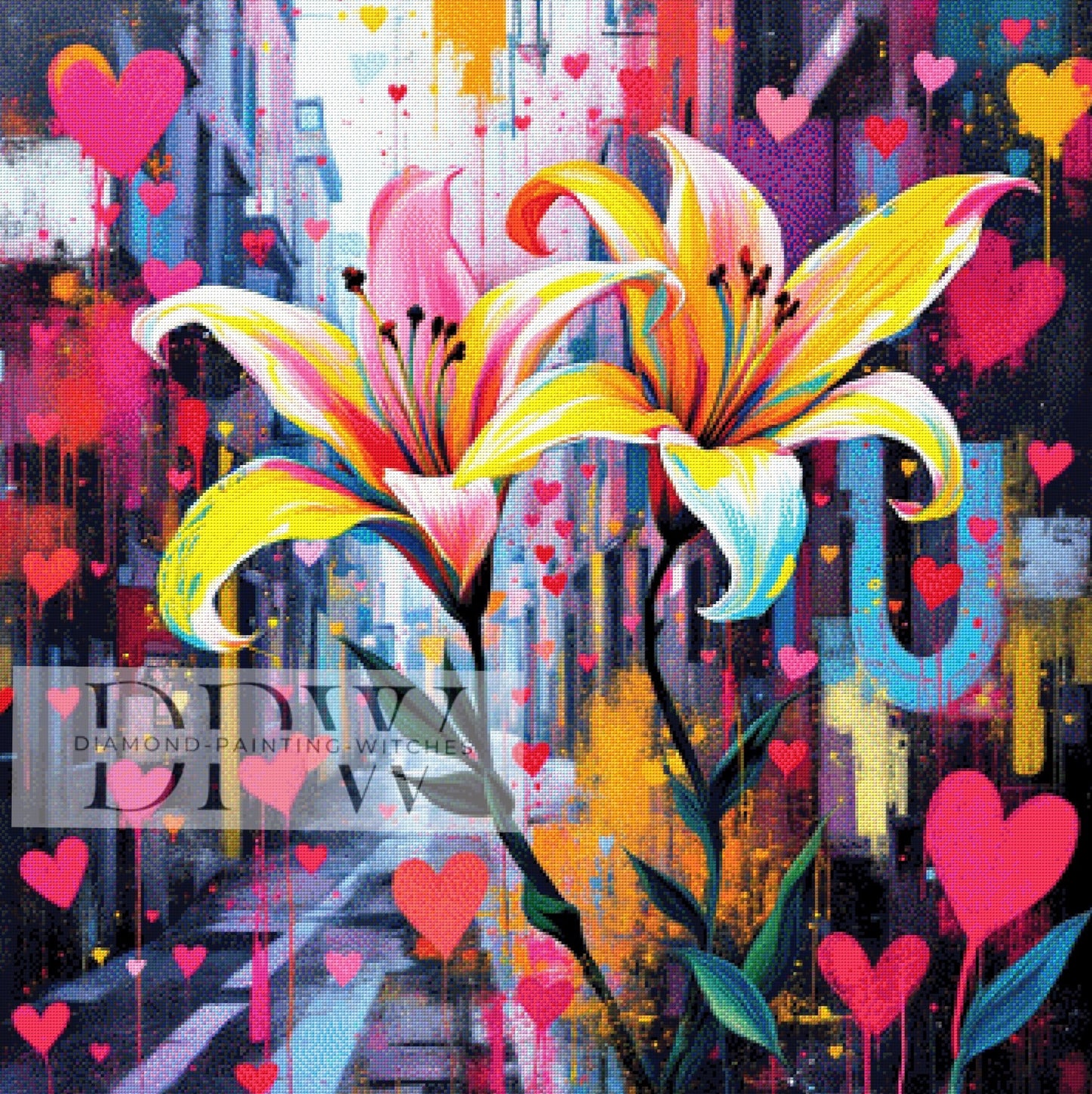 Lillyfitty by QN, 90x90cm mit 420 Farben DPW-487