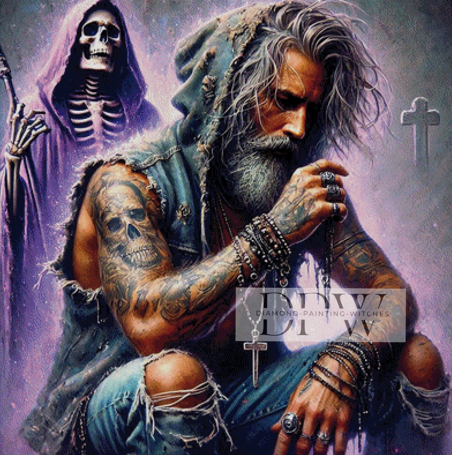 Reaper and Man by Casalla Vendetta, 100x100cm mit 250 Farben DPW-326