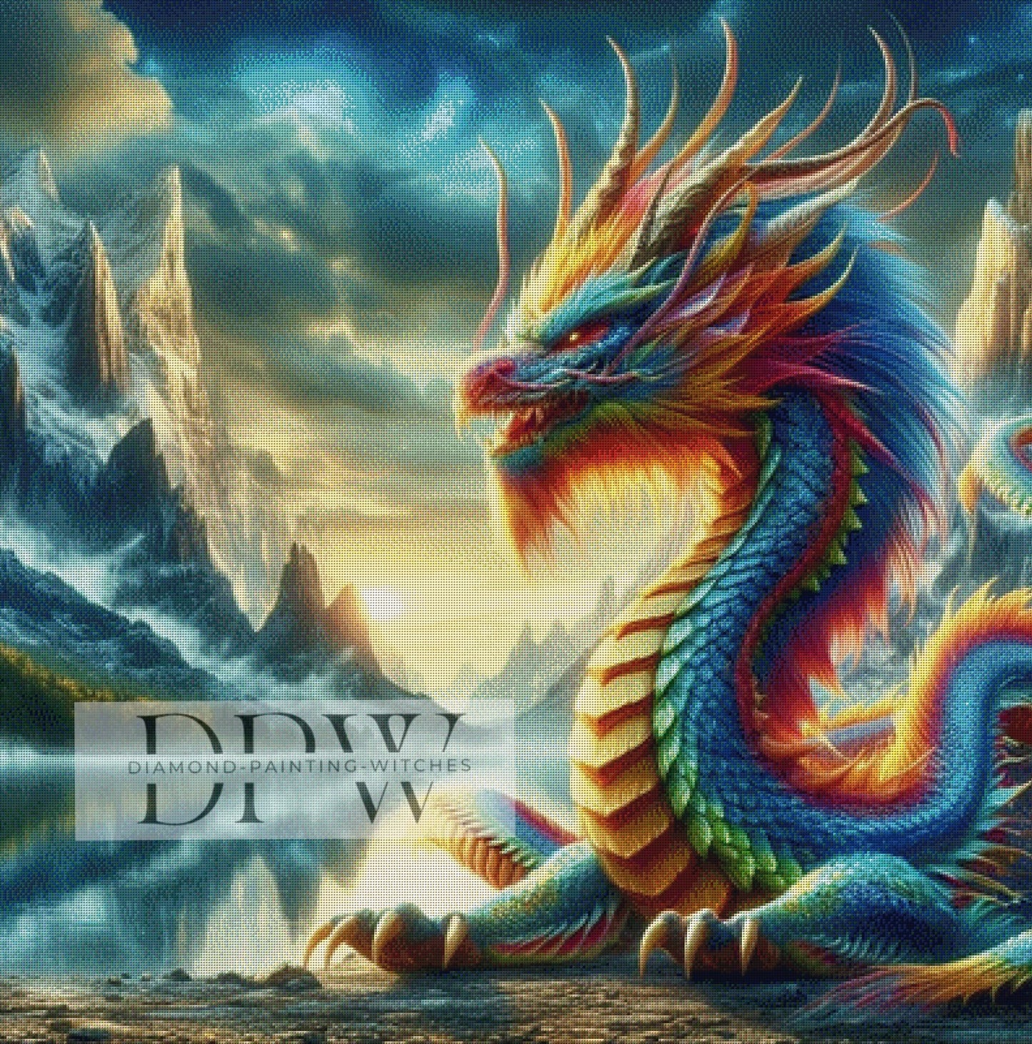 Proud Dragon by Sunshine, 100x100cm mit 300 Farben DPW-160