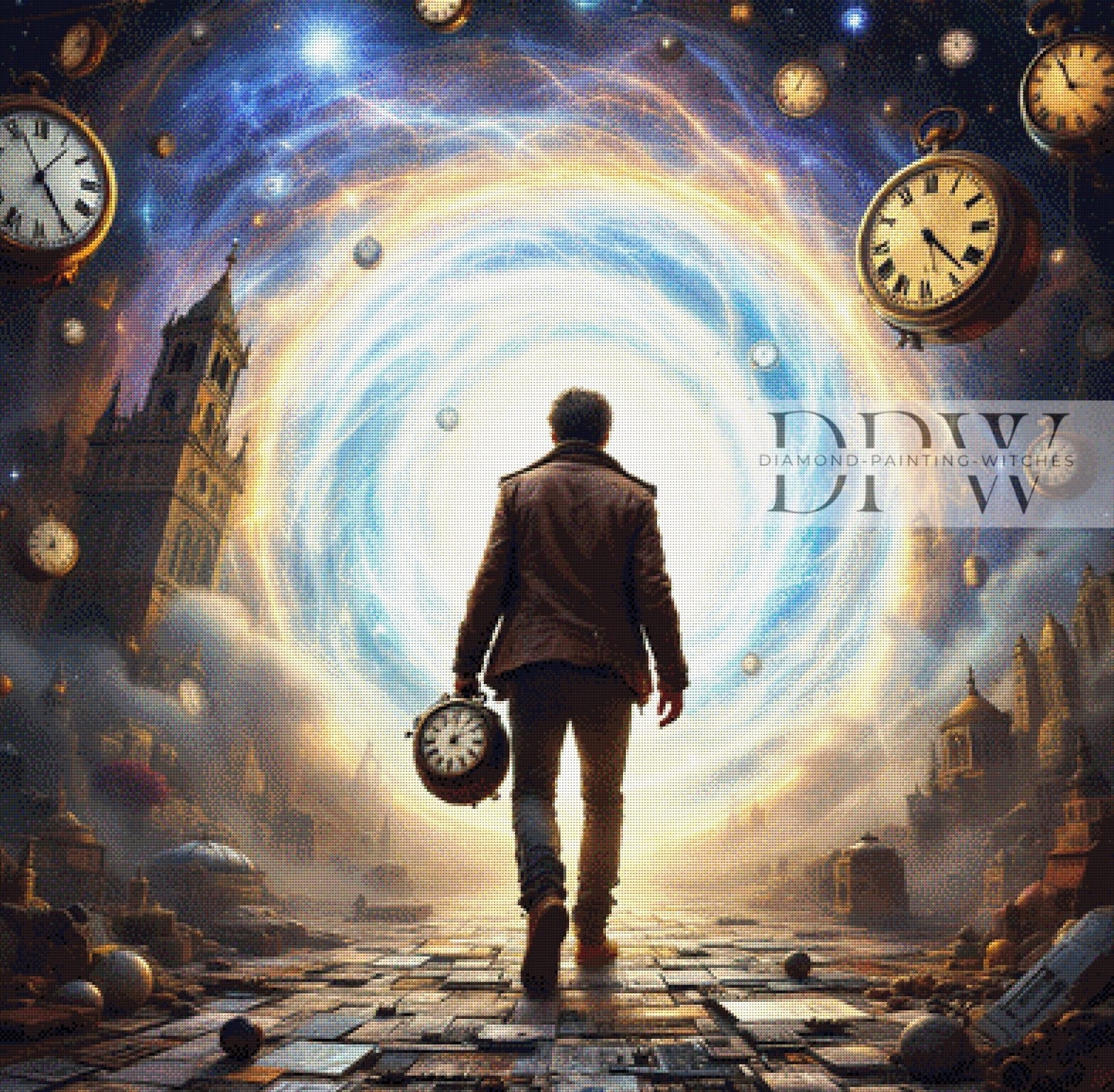 Zeit ist relativ by QN ,100x100cm mit 220 Farben DPW-504