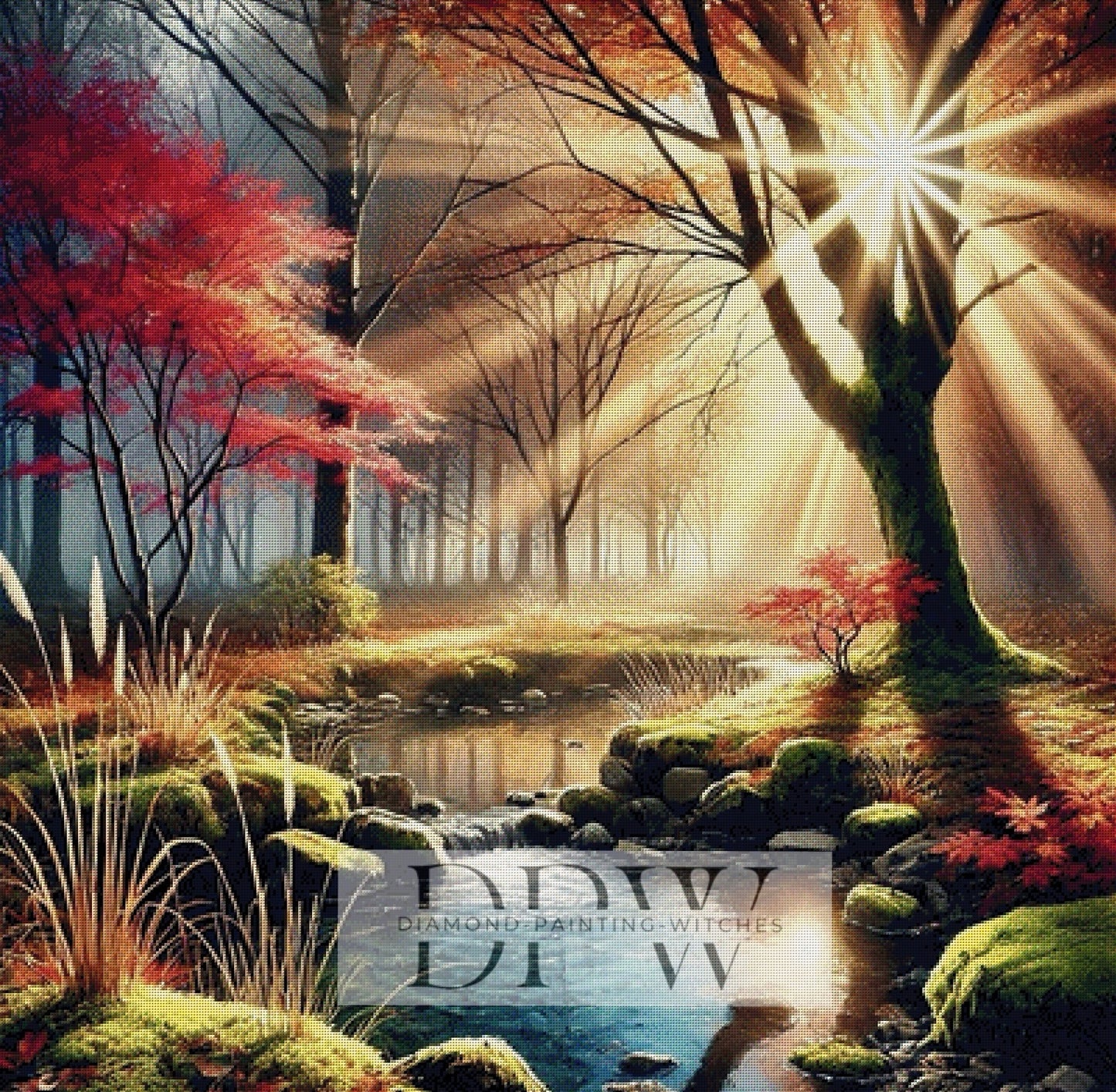 Herbstzeit by Sunshine, 100x100cm mit 280 Farben DPW-203