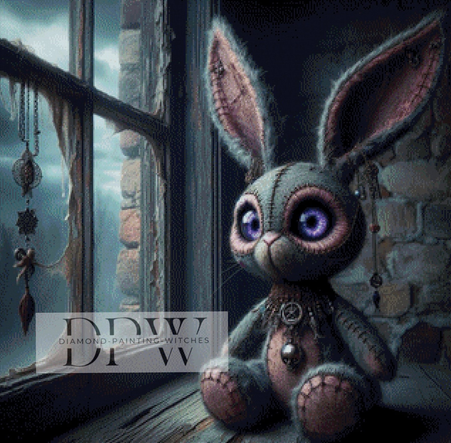 Voodoo Bunny by Casalla Vendetta, 80x80cm mit 100 Farben DPW-166