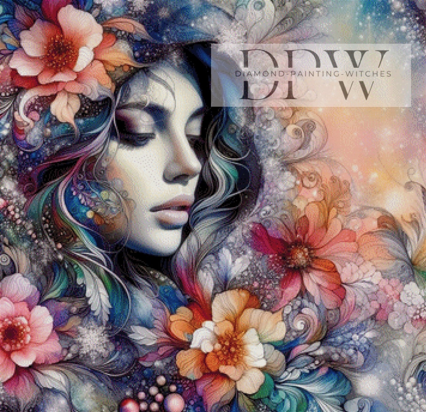 Blühendes Leben by Sunshine, 90x90cm mit 300 Farben DPW-255