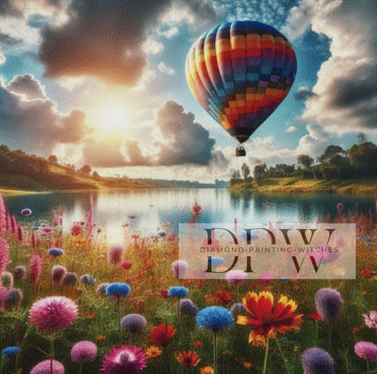 Ballonfahrt by Sunshine, 90x90cm mit 330 Farben DPW-253