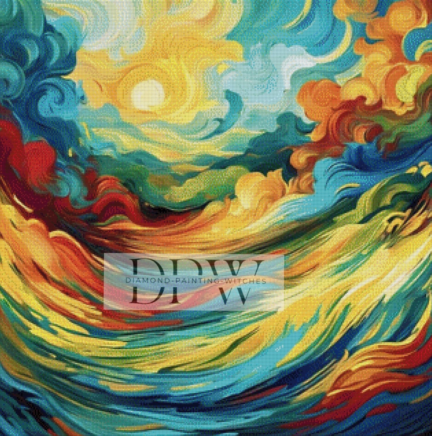 Wellenrausch by Luna, 80x80cm mit 240 Farben DPW-278