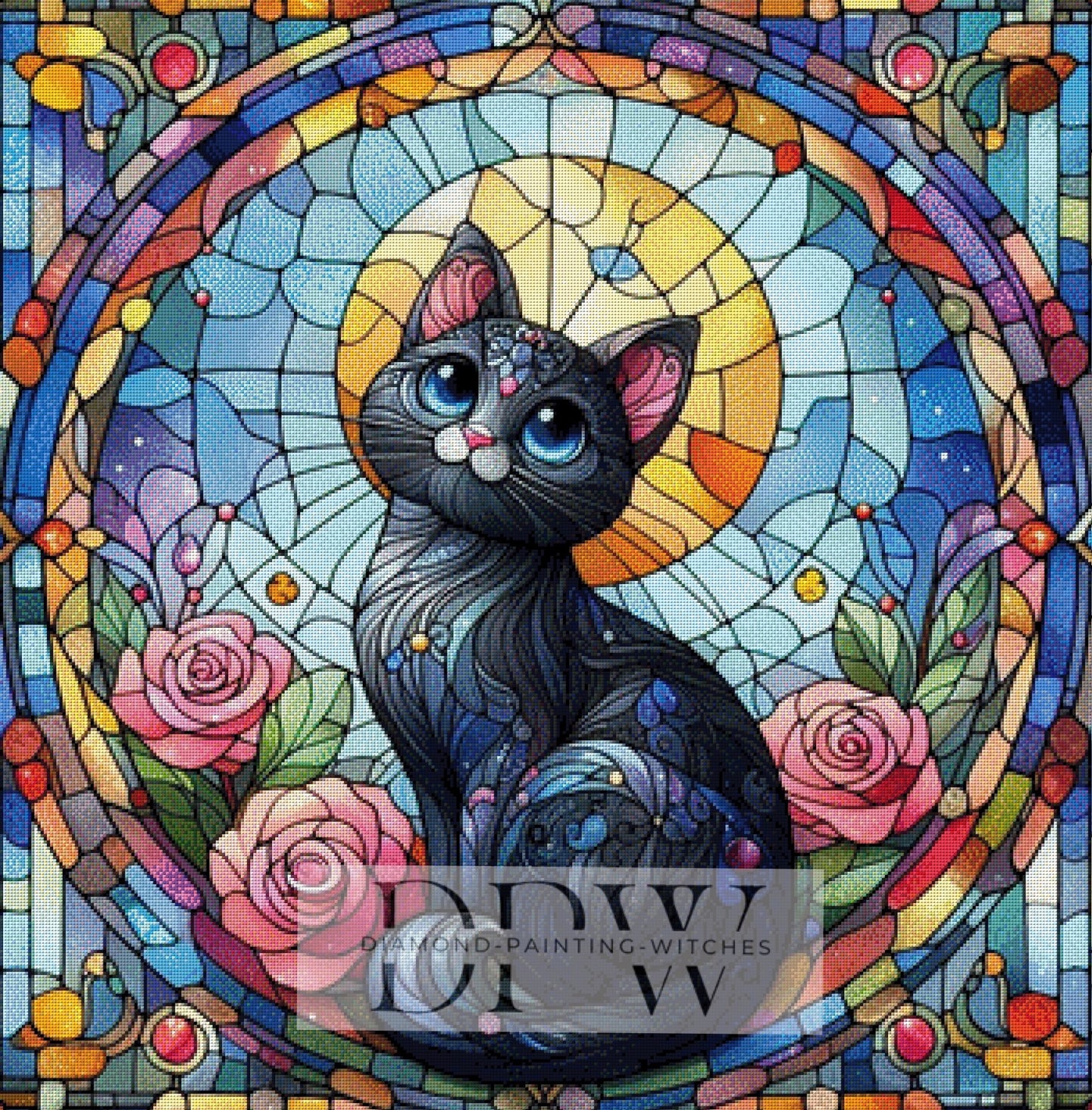 Mosaik Cat by CreatiVart 90x90cm mit 200 Farben DPW-206