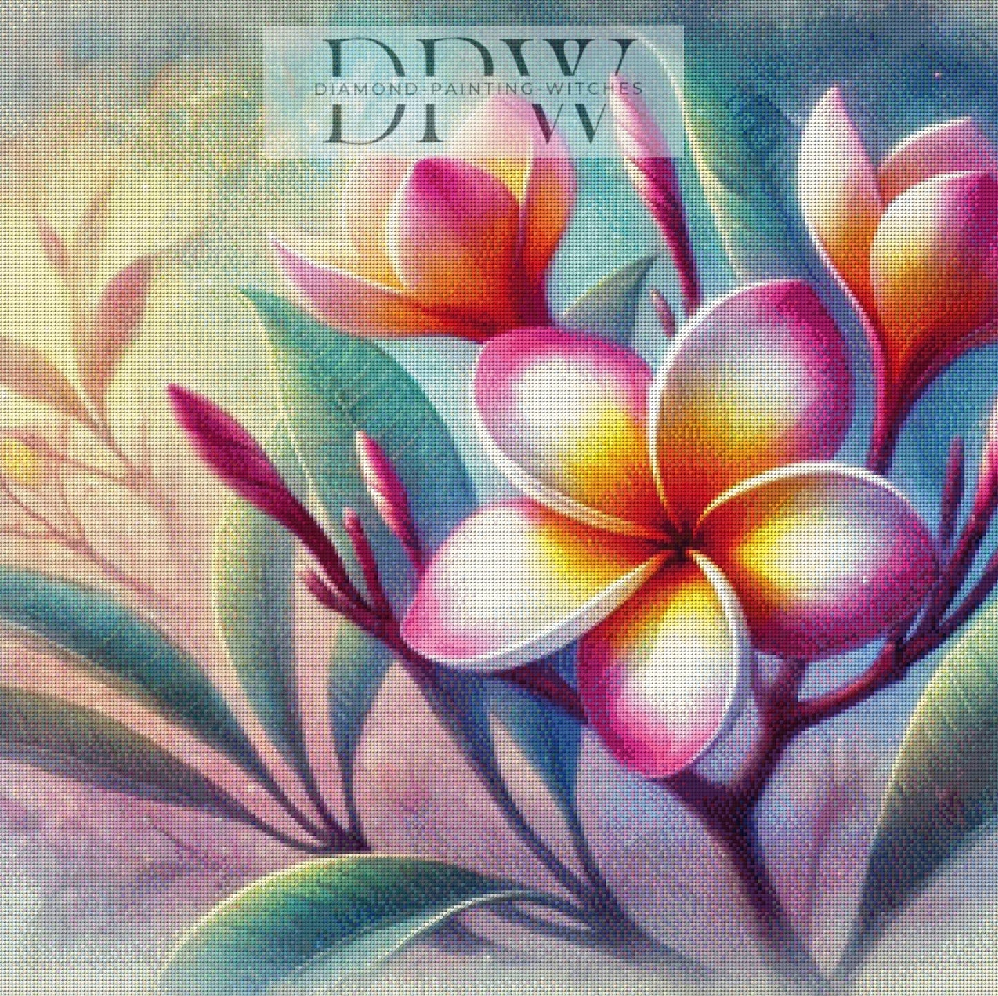 Frangipani by CreatiVart, 70x70cm mit 290 Farben DPW-304