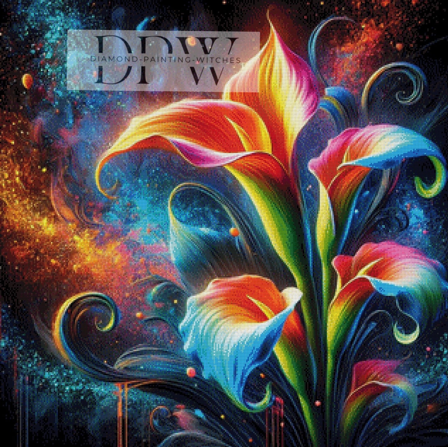 Neon Calla by CreatiVart, 80x80cm mit 360 Farben DPW-270