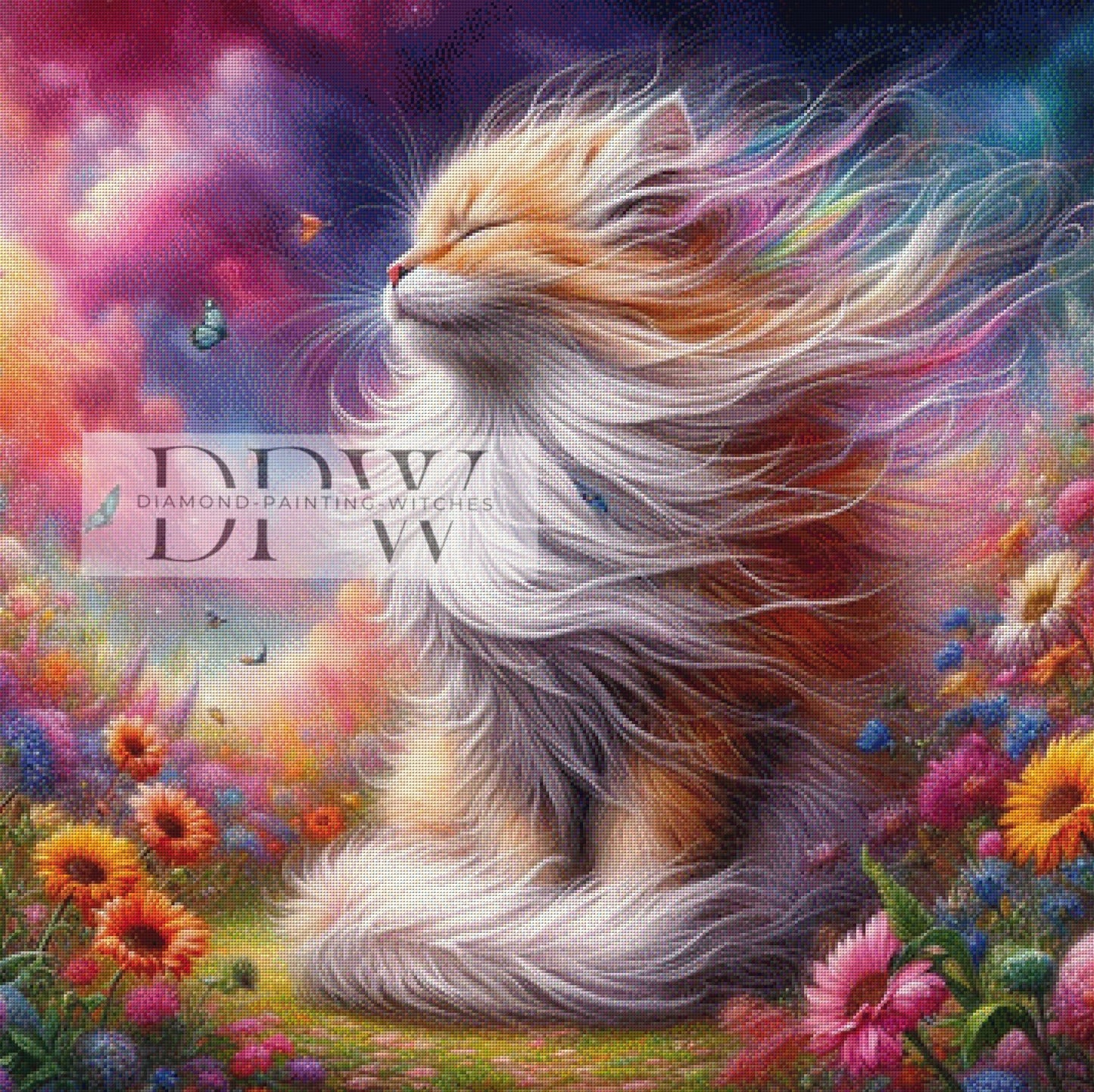 Sturmkatze by CreatiVart, 90x90cm mit 350 Farben DPW-276