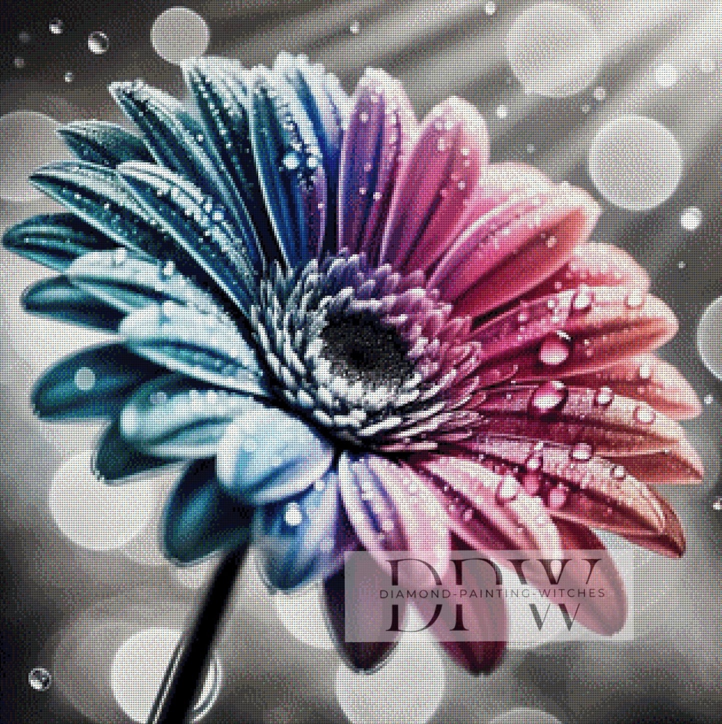 Wonder Gerbera by Sunshine, 80x80cm mit 220 Farben DPW-336