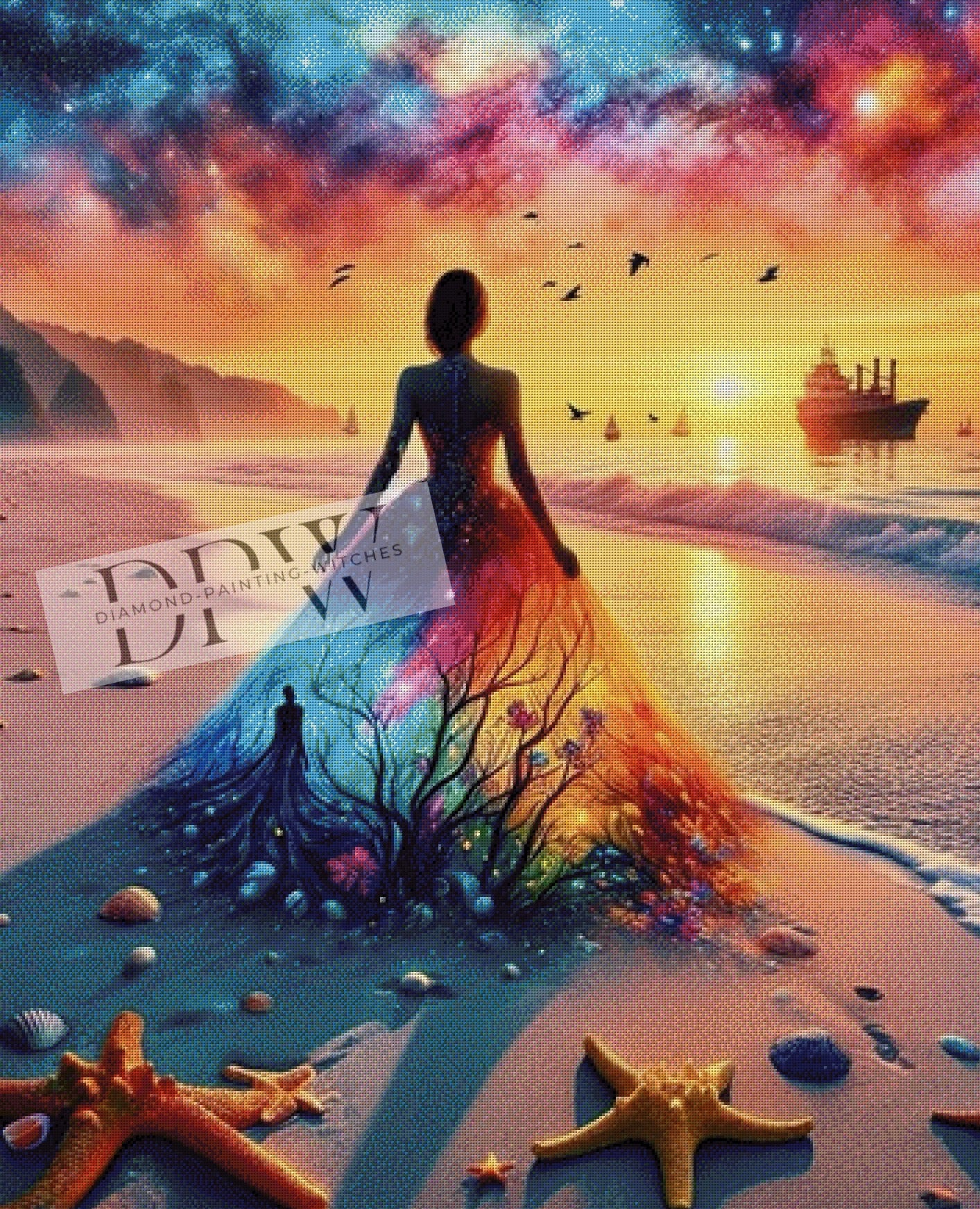 Ocean Woman by Sunshine, 90x110cm mit 350 Farben DPW-013