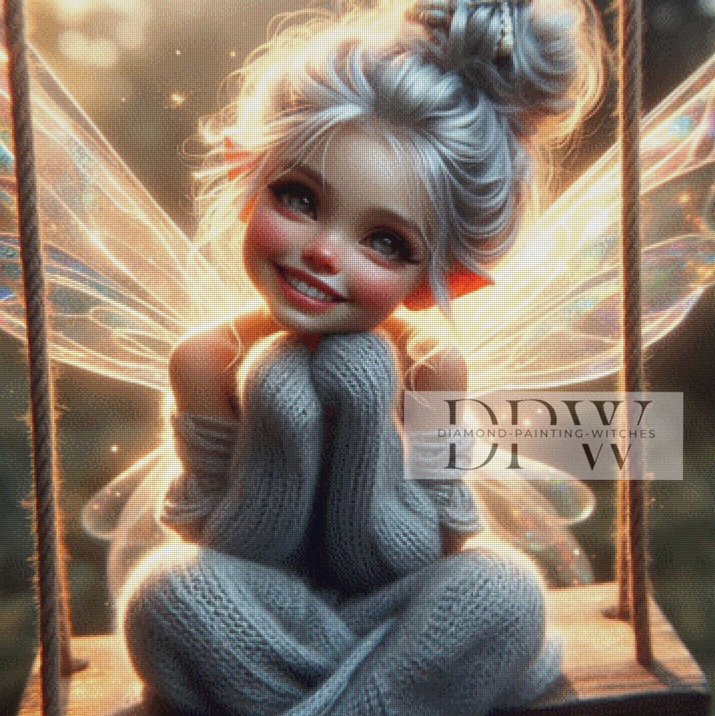 Elfenschaukel by CreatiVart, 90x90cm mit 210 Farben DPW-280