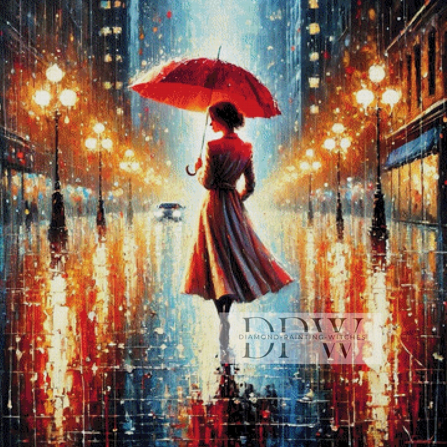 Walk in the Rain by CreatiVart, 90x90cm mit 290 Farben DPW-333