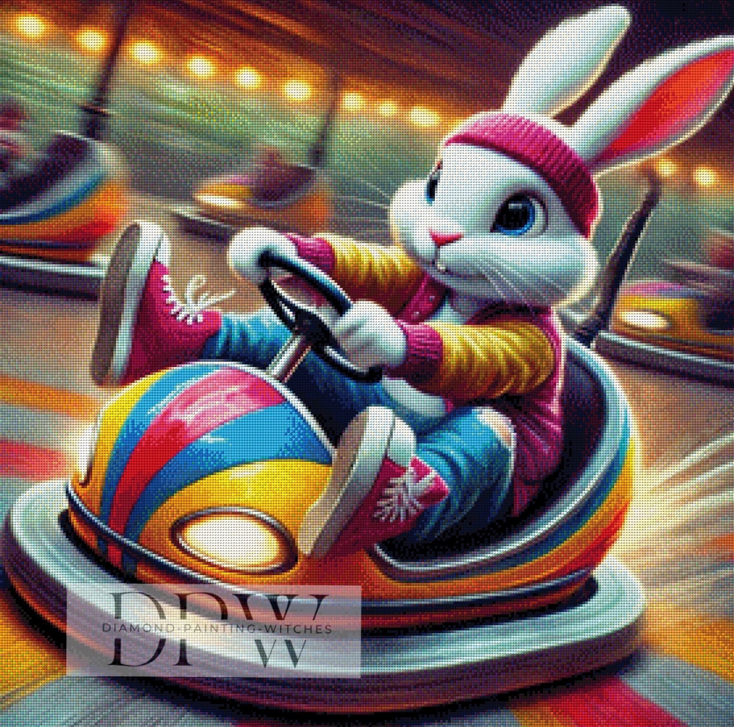 Bommel auf dem Rummel by CreatiVart, 70x70cm mit 300 Farben DPW-294