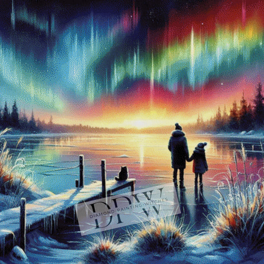 Aurora Borealis by Luna, 90x90cm mit 300 Farben DPW-022