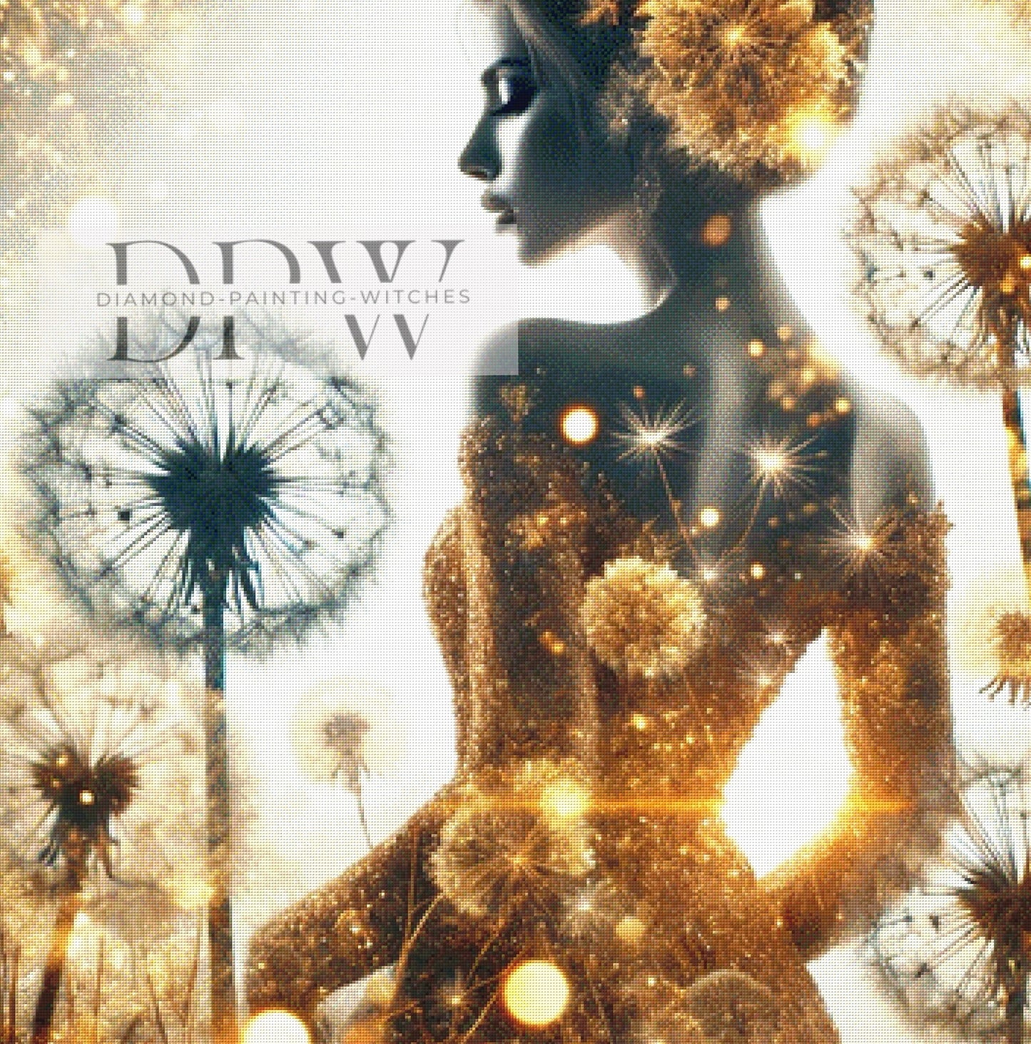 Dandelion Lady by QN, 90x90cm mit 190 Farben DPW-452