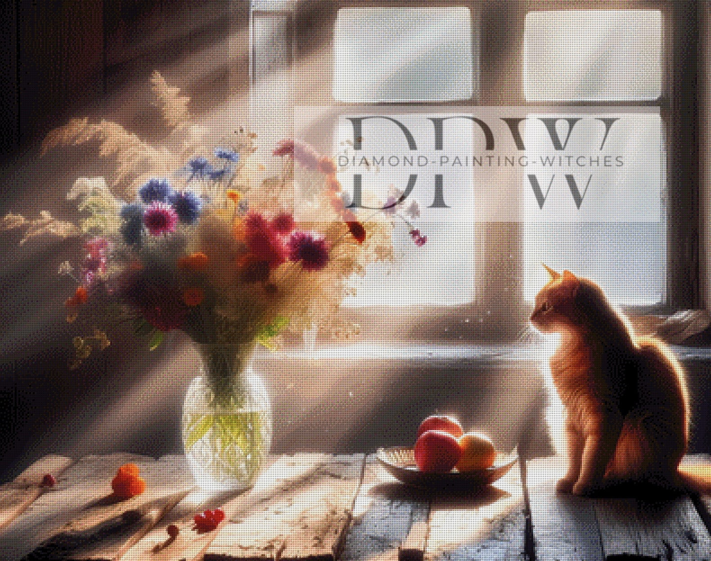 Fensterblick by Moonlight, 80x100cm mit 280 Farben DPW-030