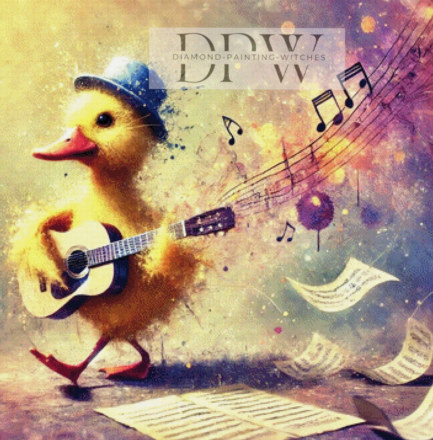 Gitarren Küken by Sunshine, 90x90cm mit 240 Farben DPW-184