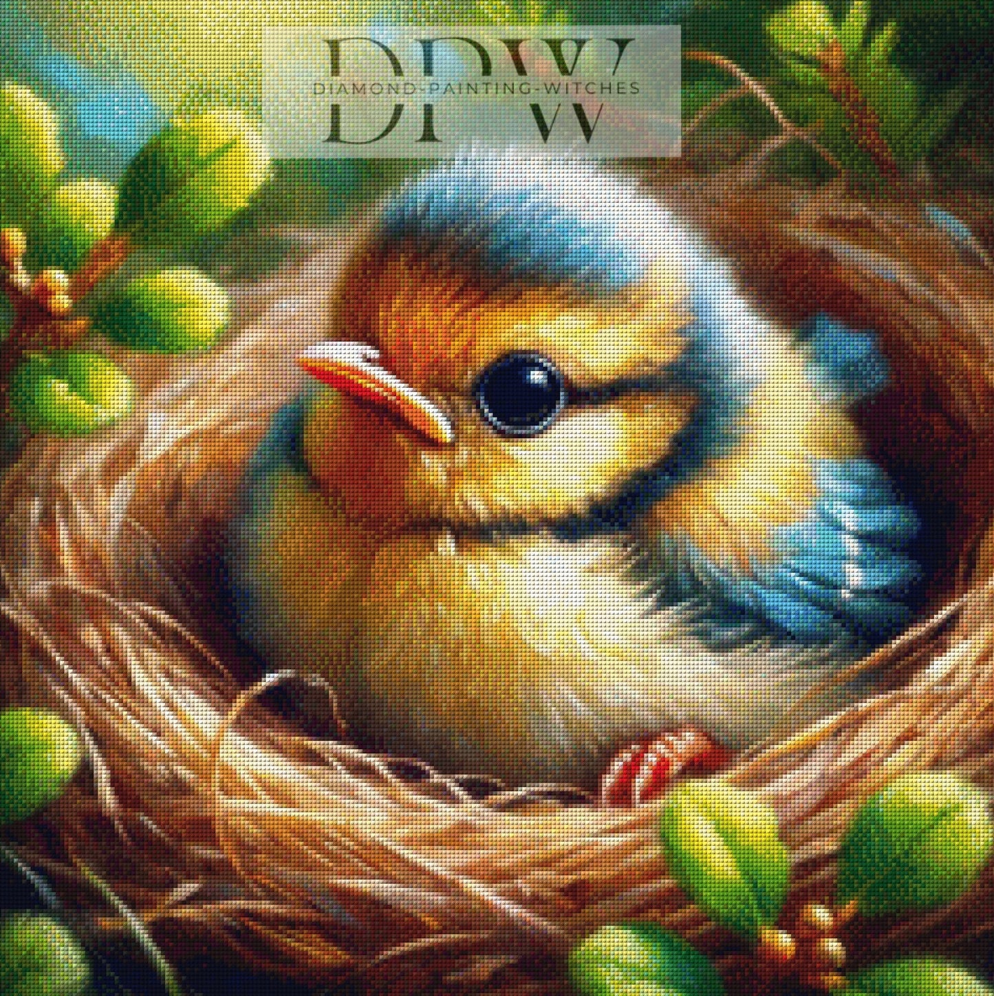 Glücksküken by CreatiVart, 60x60cm mit 240 Farben DPW-305
