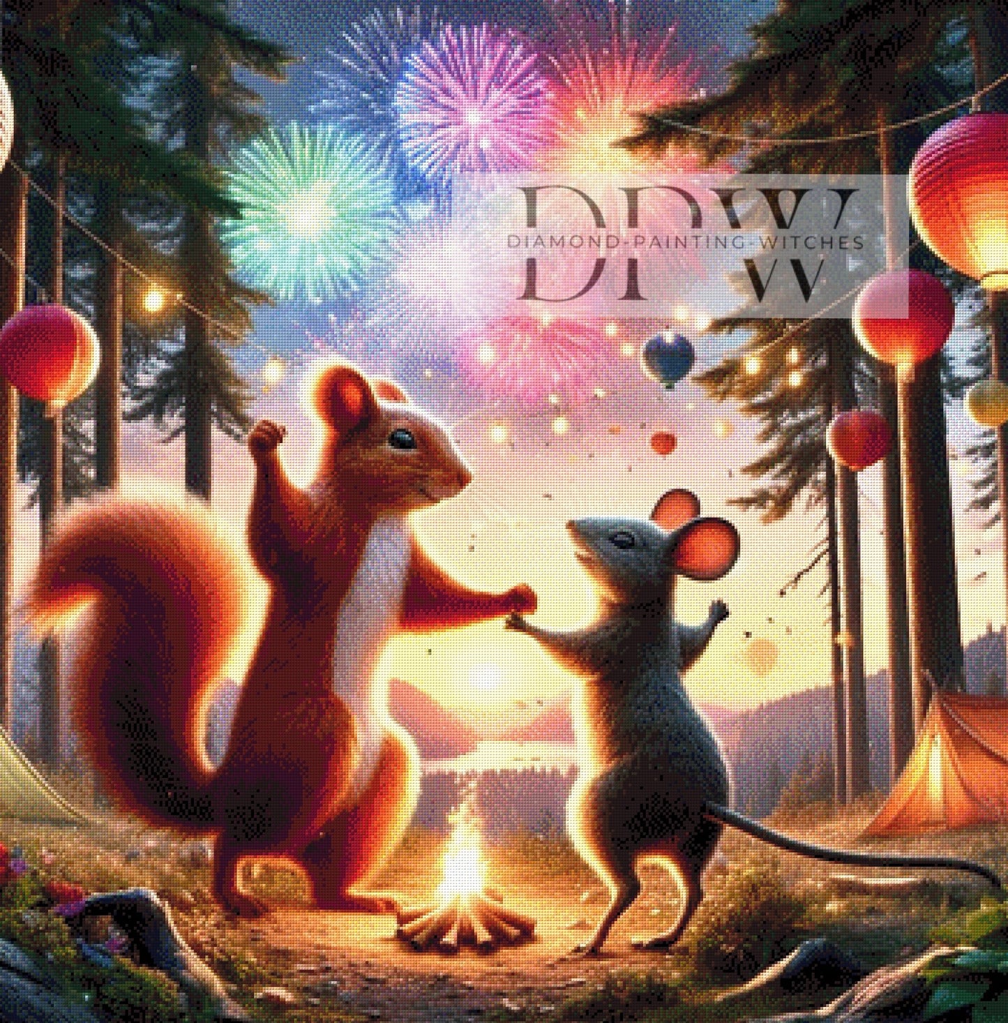 Mäusetanz by Luna, 90x90cm mit 330 Farben DPW-408