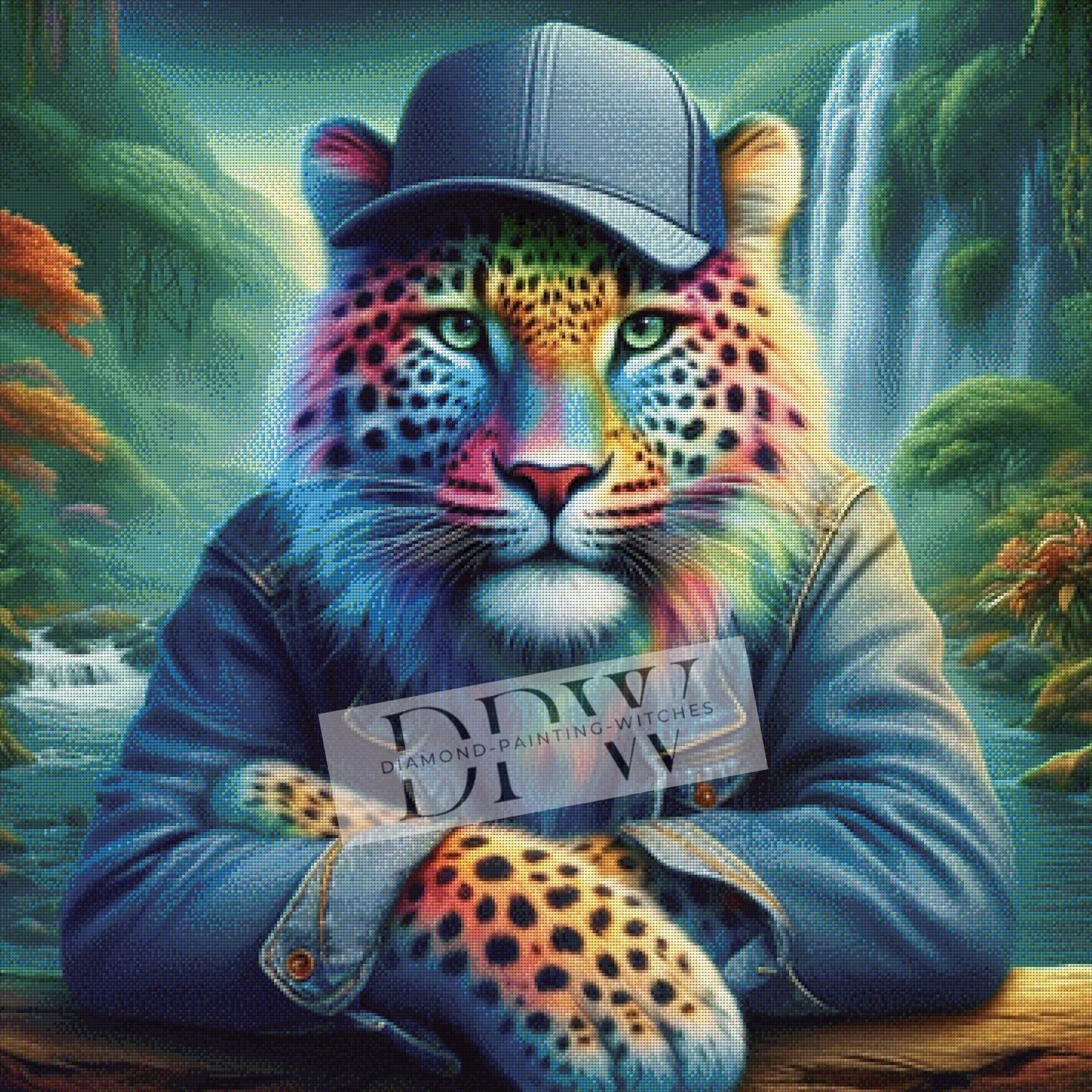 Casual Tiger by Moonlight, 90x90cm mit 300 Farben DPW-056