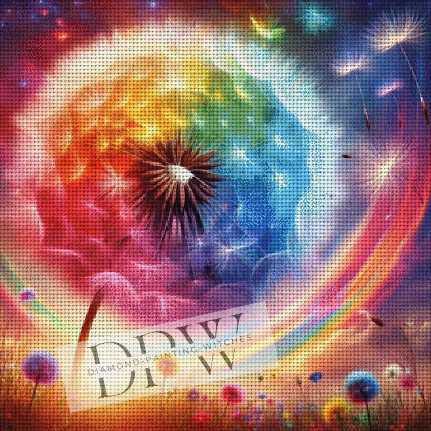 Pusteblume by Sunshine 80x80cm mit 300 Farben DPW-058