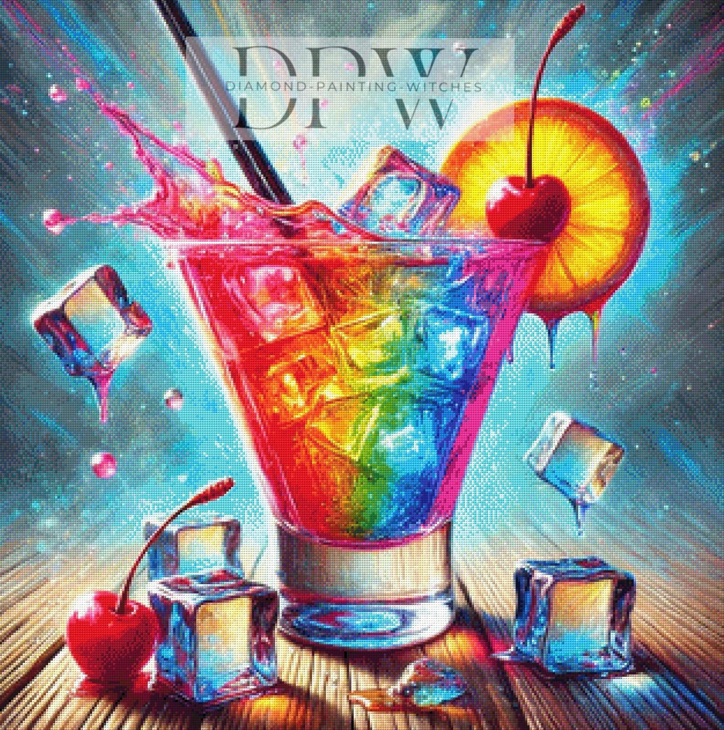 Cocktail by CreatiVart, 80x80cm mit 405 Farben DPW-421