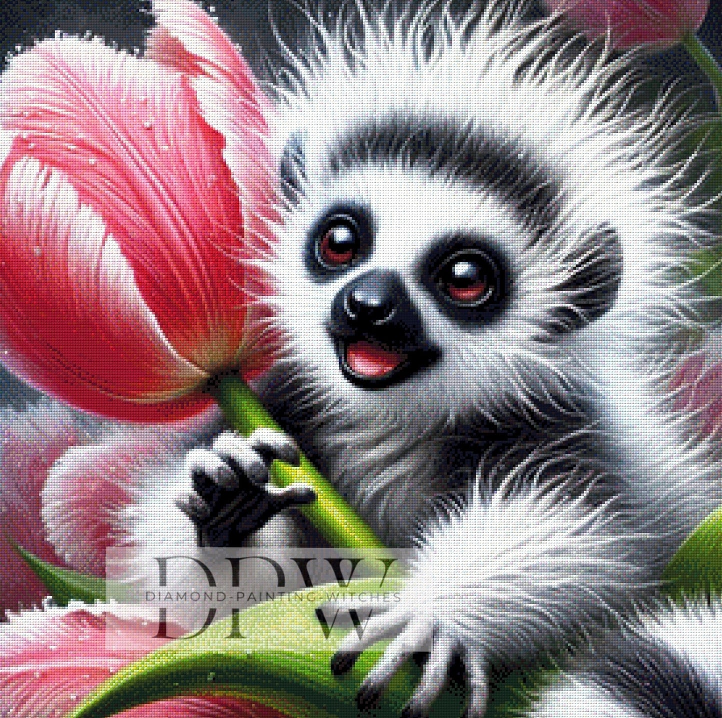 Lemur by CreatiVart, 70x70cm mit 220 Farben DPW-422