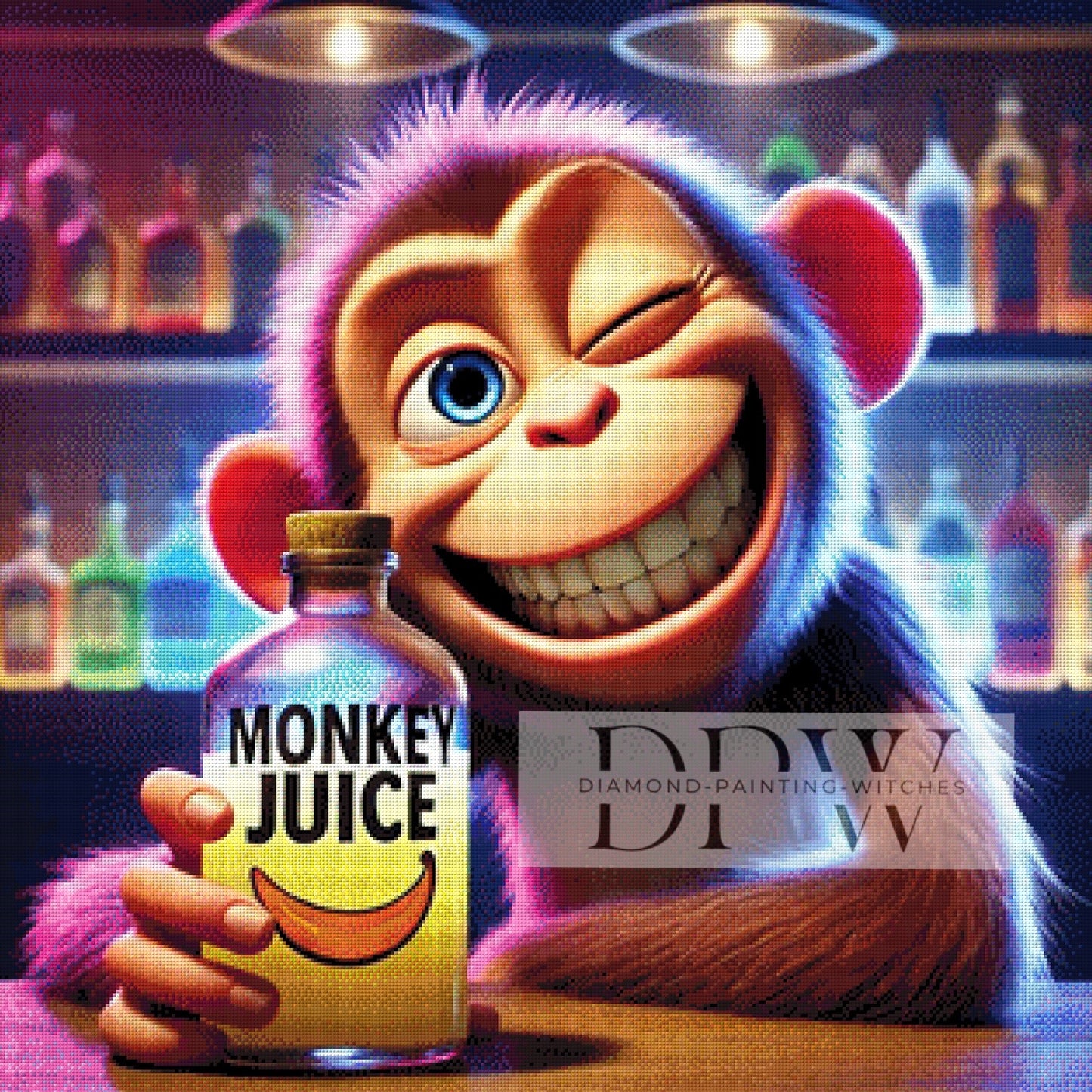 Crazy Monkey by CreatiVart, 80x80cm mit 330 Farben DPW-424