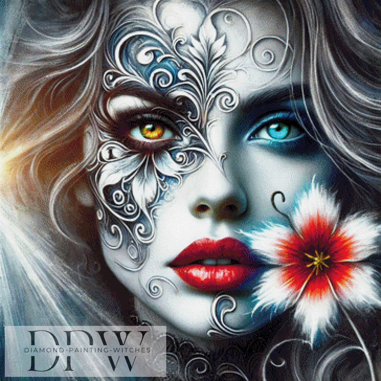 Colored Eye by Morrigan ,90x90cm mit 230 Farben DPW-862