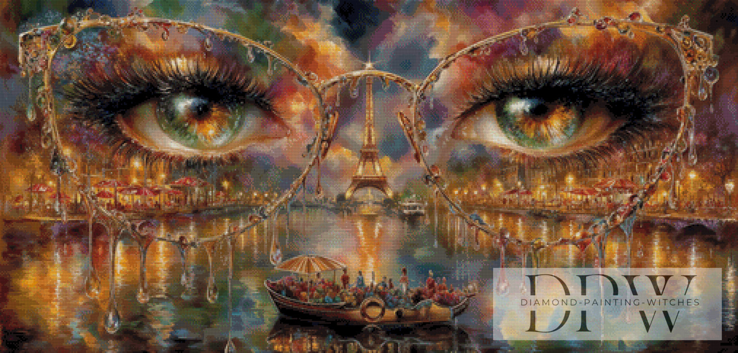 View over Paris by Pixxel Pics 125x60cm mit 180 Farben  DPW-007