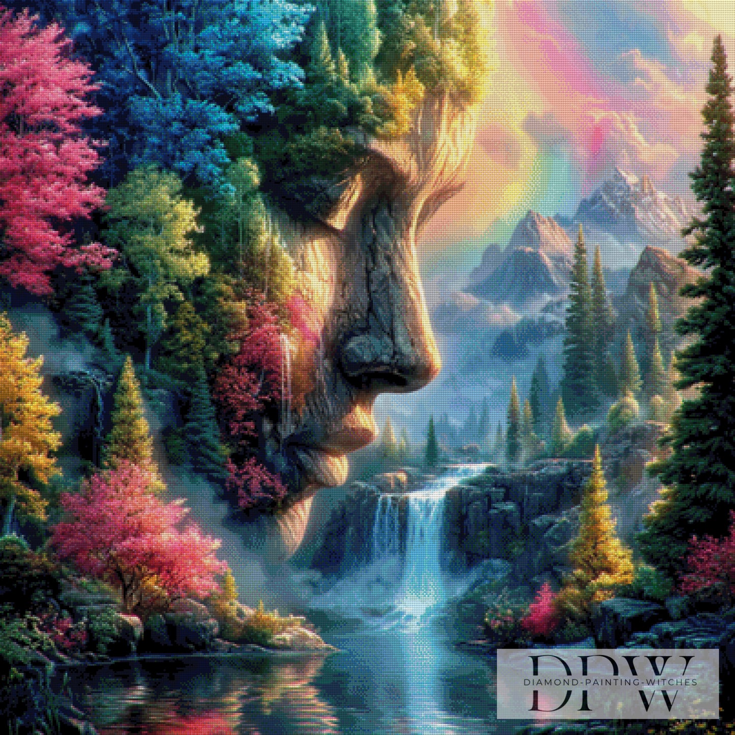 Gesicht der Natur by QN, 100x100cm mit 350 Farben DPW-023