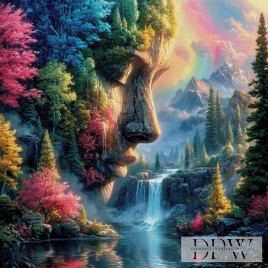Gesicht der Natur by QN, 100x100cm mit 350 Farben DPW-023