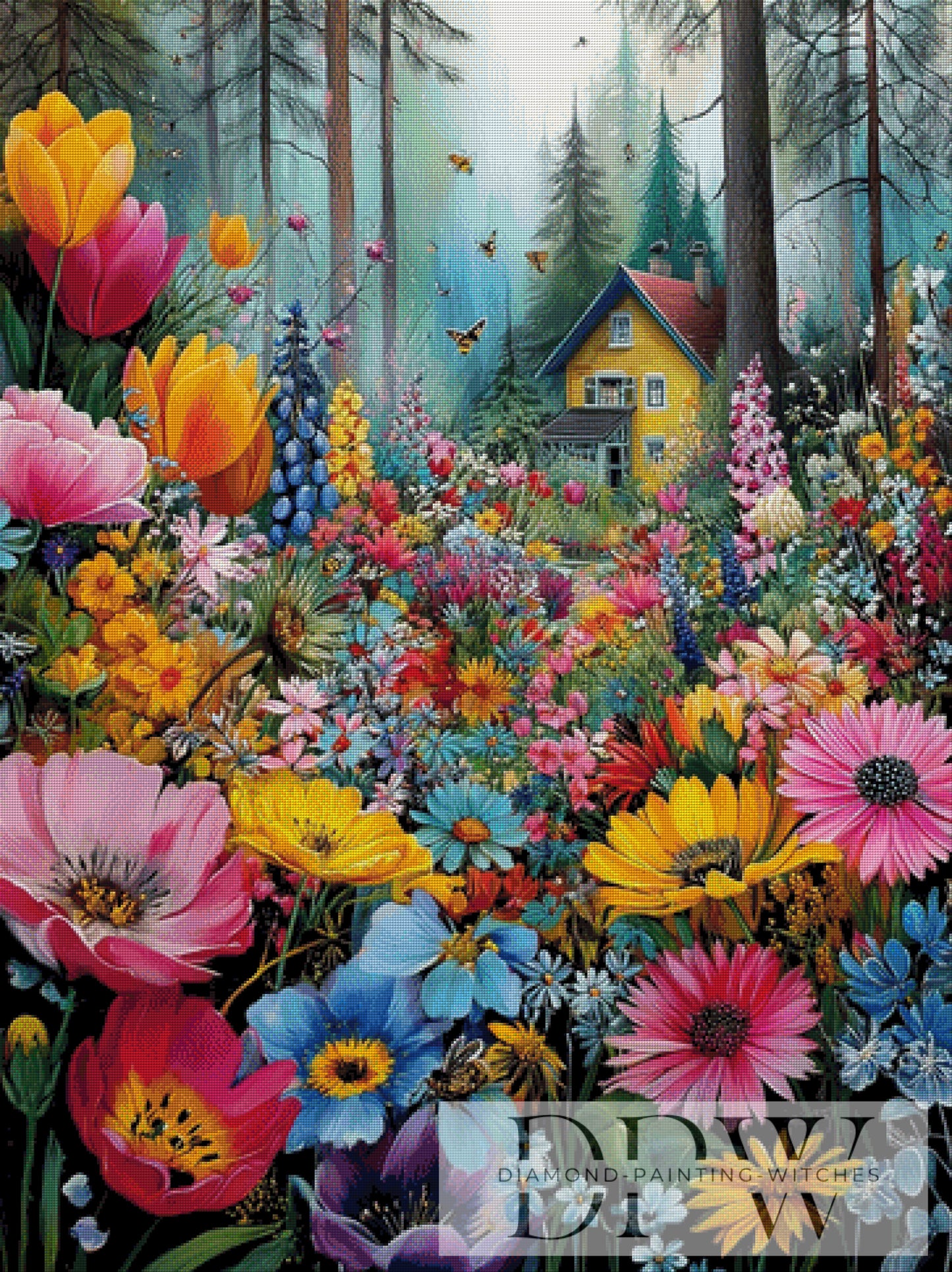 Blumenhaus im Wald by QN mit 390 Farben